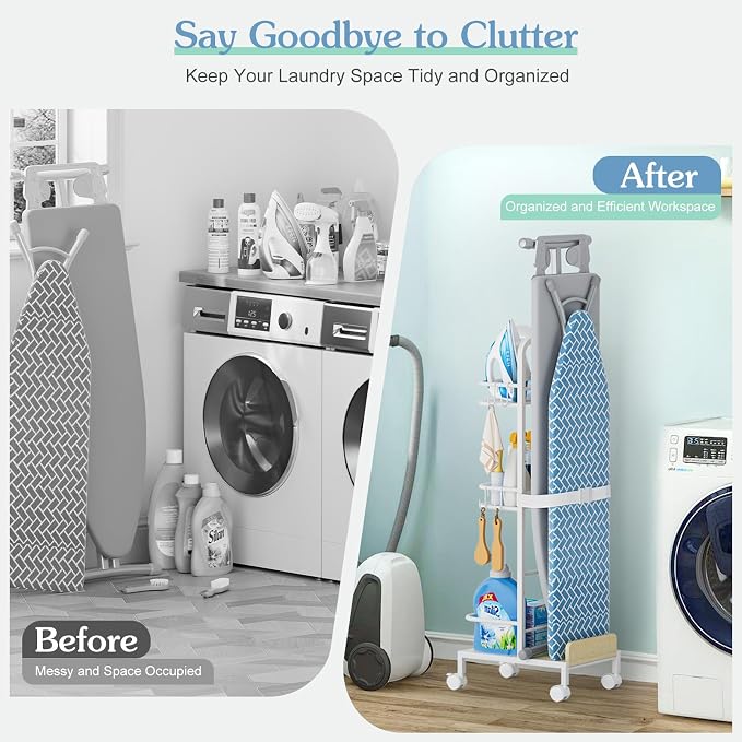 Ironing Board Hanger, Iron and Ironing Board Holder No Wall Mount, Laundry Room - Image 8