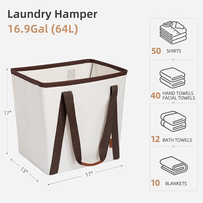 STORAGE MANIAC Collapsible Laundry Caddy, 128L Large Collapsible Laundry Basket - Image 4