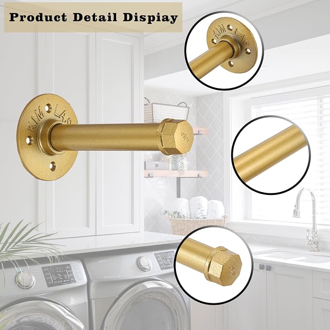Sumnacon 2 Pcs 5.9 Inch Industrial Pipe Clothes Bar - Image 4