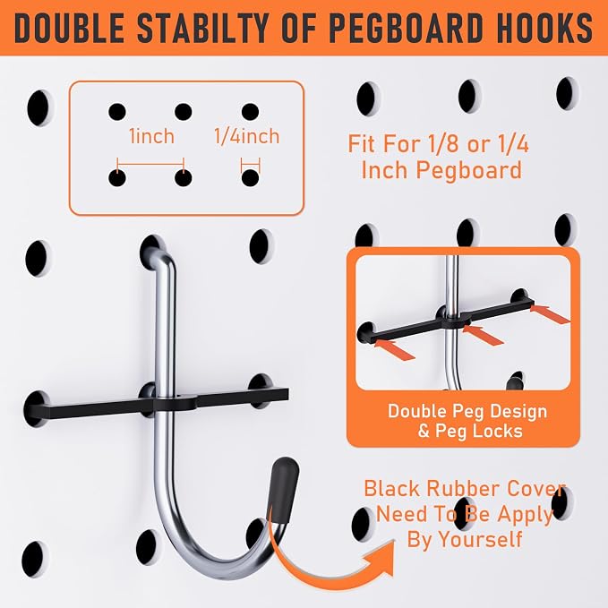 INCLY 280PCS Upgraded Pegboard Accessories Organizer Kit, Peg Board Hooks - Image 5