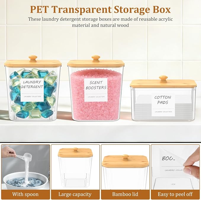 Laundry Pods Container, Laundrys Room Organization Storage Jars - Image 4