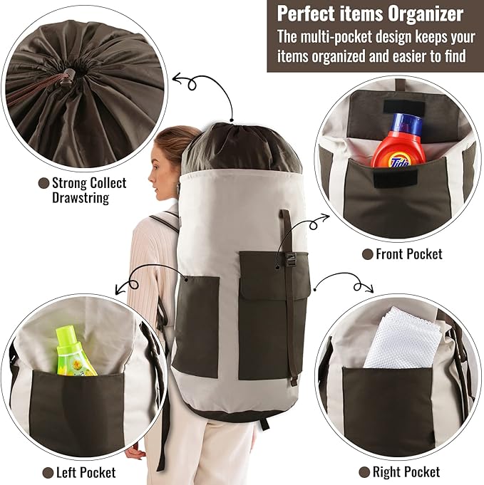 Laundry Bag Backpack, 125L Extra Large Laundry Backpack - Image 4