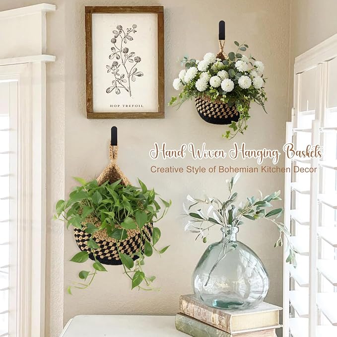 Honeydak Boho Decor Hanging Wall Baskets - Image 5