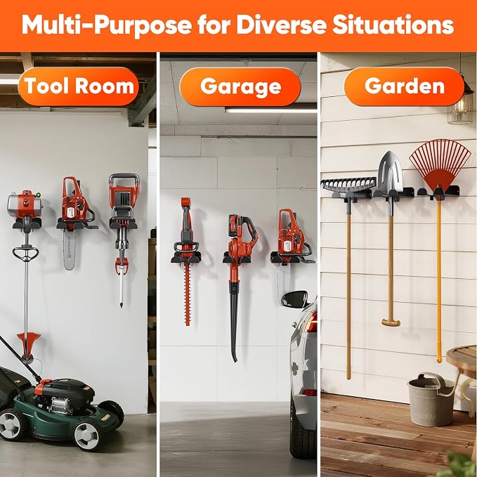 Weedeater Hanger, 2 Pack Garage Tool Organizer Storage Trimmer Rack - Image 4