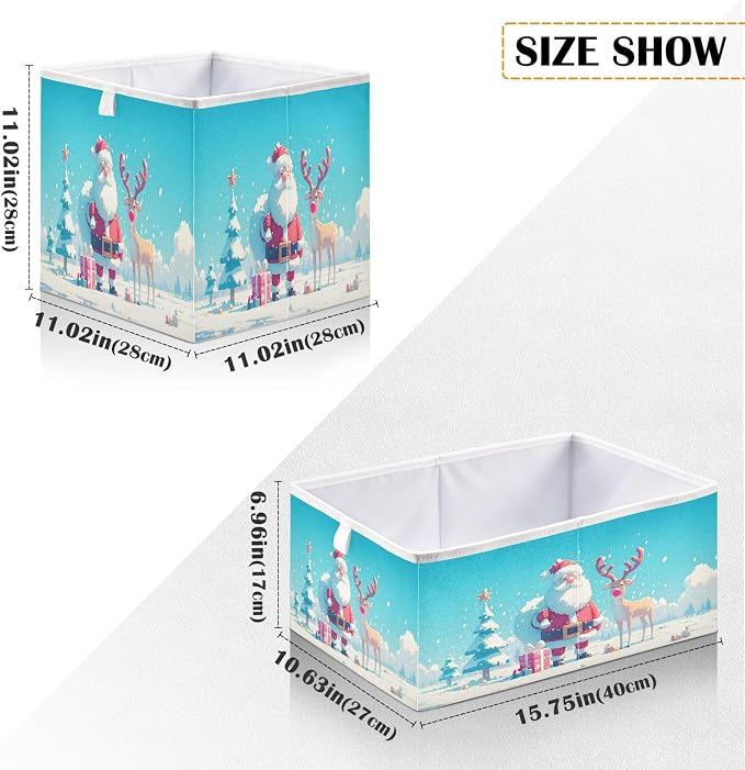 senya Large Storage Bins Christmas Santa Claus Deer Collapsible Foldable - Image 3