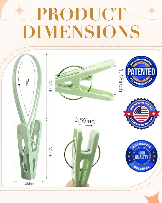 100 Pack Multi Purpose Laundry Hanging Clips - Image 2