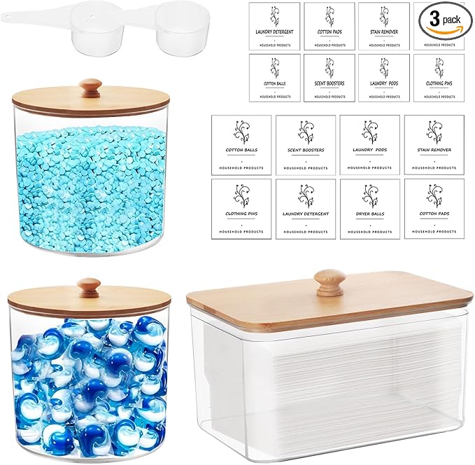 3 Pack Laundry Room Organization Storage Containers by TOWEBOORY