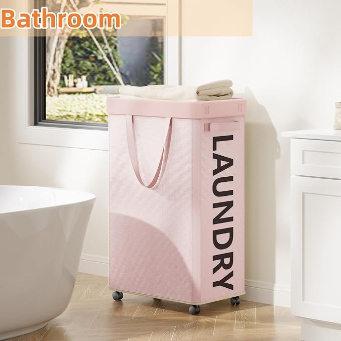 2 Pack Rolling Laundry Basket - Image 4