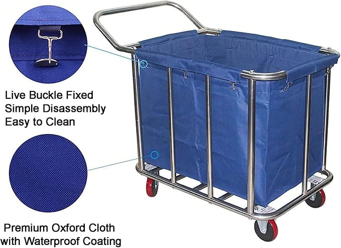 Removable Laundry Cart Replacement Bag, Waterproof Oxford Fabric Rectangular - Image 3