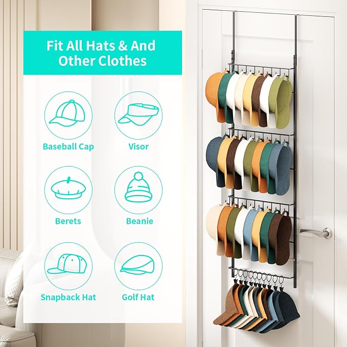 HapiRm Over the Door Hat Organizer - Image 4