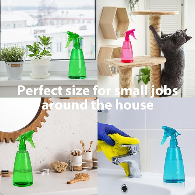 Bealee Spray Bottles 3-Pack, 16 Oz, Mist & Stream, Plastic Water Spray Bottle - Image 4