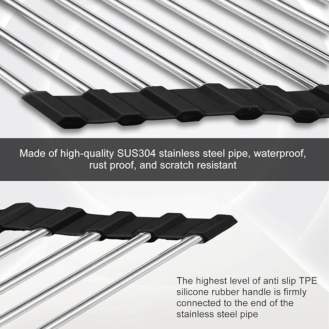 8Pcs Triangle Dish Drying Rack, Corner Stainless Steel Draining Rack, Foldable - Image 6