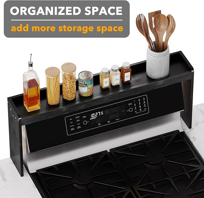 SpaceAid Bamboo Over the Stove Spice Holder Shelf, 31.5" Kitchen Organizer - Image 3