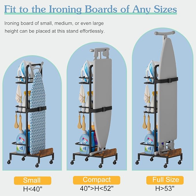 Ironing Board Hanger, Iron and Ironing Board Holder No Wall Mount, Laundry Room - Image 7