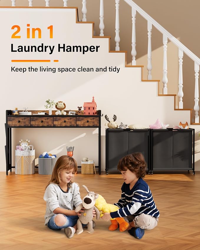 Laundry Sorter 4 Section 206L: Rolling Laundry Basket Organizer - Image 6