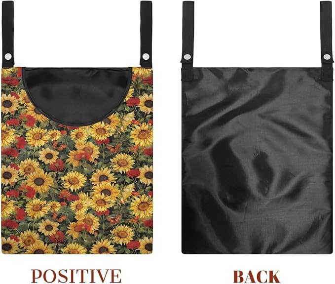 Sunflowers Clothespin Bag with Large Opening, Clothespin Storage Bag Laundry - Image 7