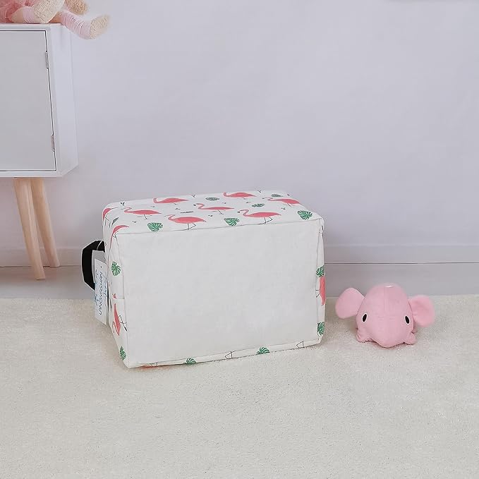 LANGYASHAN Rectangular Storage Bin Collapse Canvas Fabric Cartoon Storage Basket - Image 8