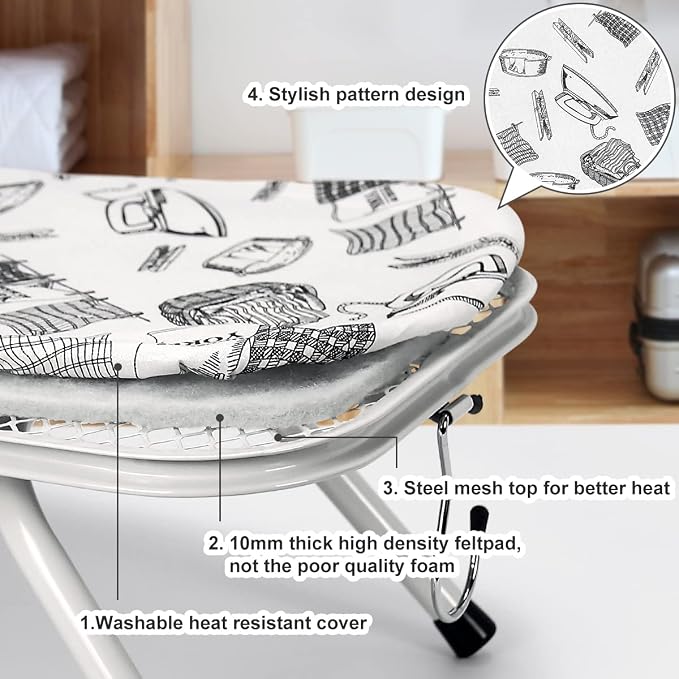 Duwee 13"x36"Table top Ironing Board - Image 3