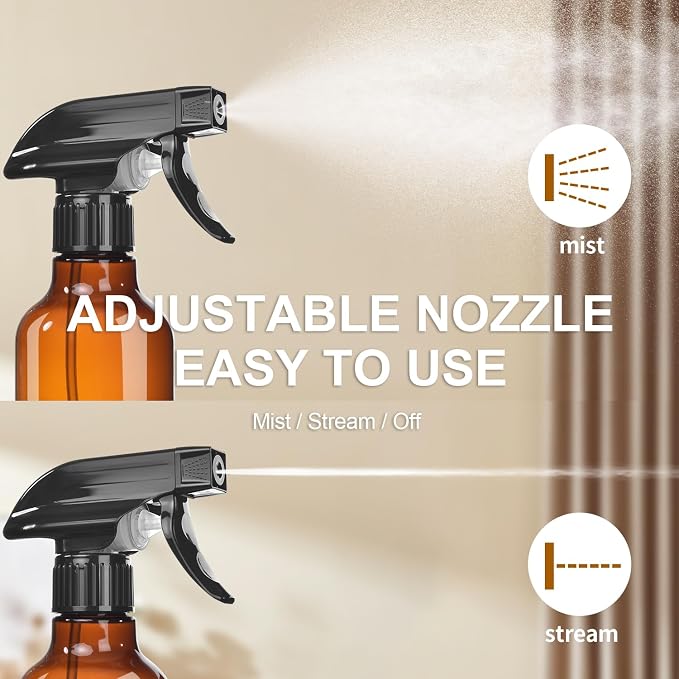 Spray Bottles 2-Pack, 10 Oz, Mist & Stream, Heavy Duty Spraying Empty Water - Image 4