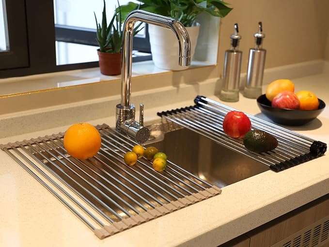Ahyuan Roll up Dish Drying Rack Over The Sink Kitchen Roll up Sink Drying Rack - Image 6