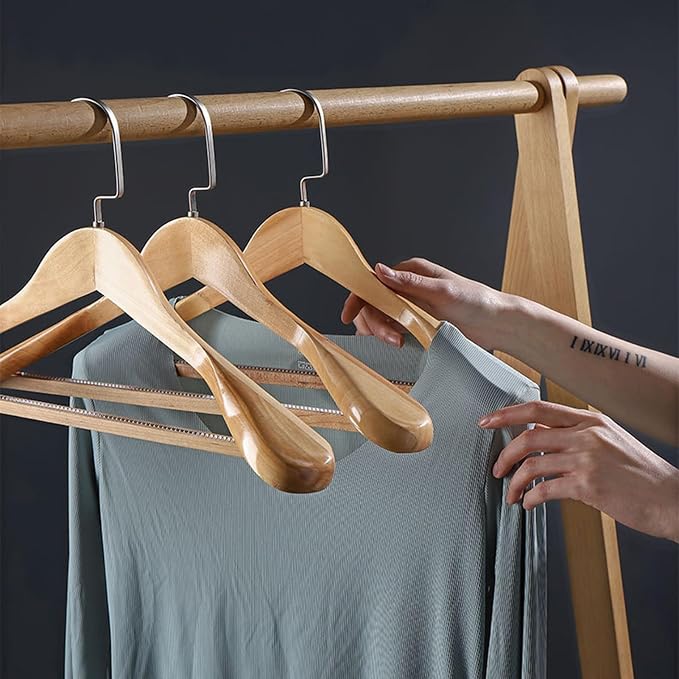 Heavy-Duty Clothes Hanger Wooden Coat - Image 3