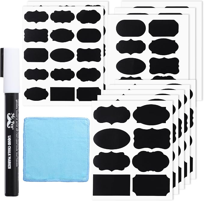 Mr. Pen- Chalkboard Labels, 1 White Chalk Marker and Small Towel by MrPen