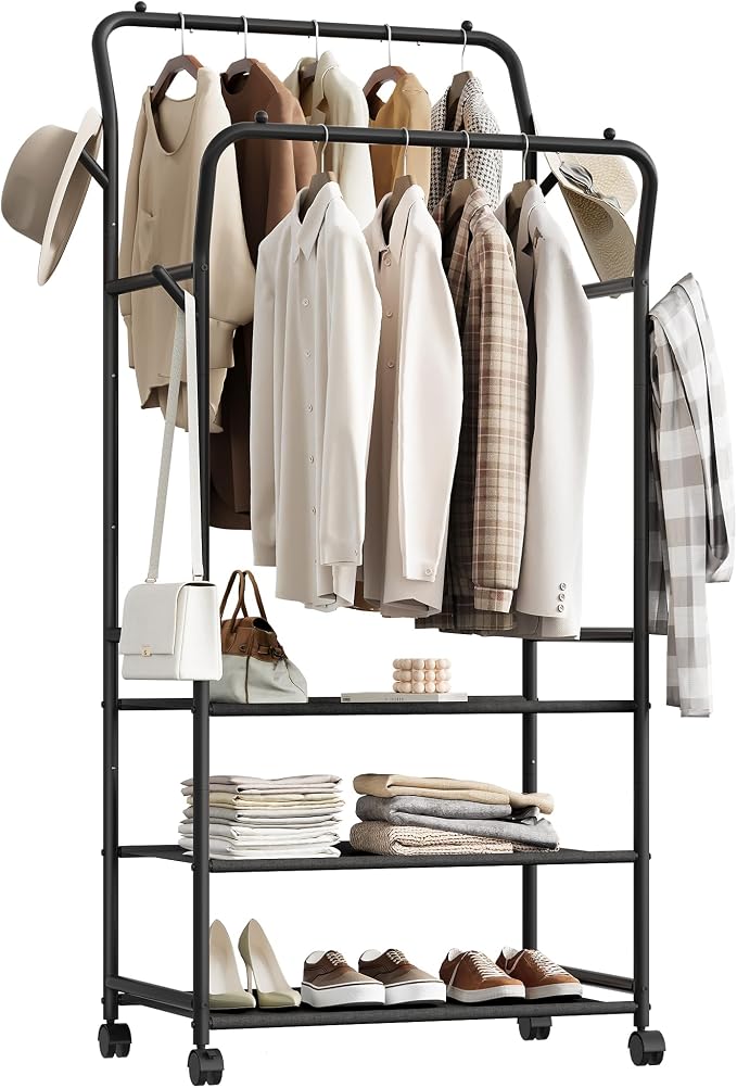Clothes Racks for Hanging Clothes, Rolling Garment Rack, Clothing Rack - Image 8