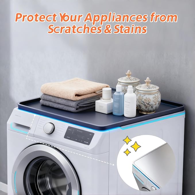 Silicone Mat for Washing Machine, 23.6 x 23.6 Inch Non-Slip Silicone Mat Drip - Image 4