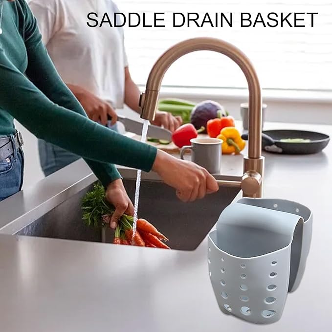 Sponge Holder For Sink, Silicone Construction, 12.3x10.5x9cm, Saddle Sponge - Image 2