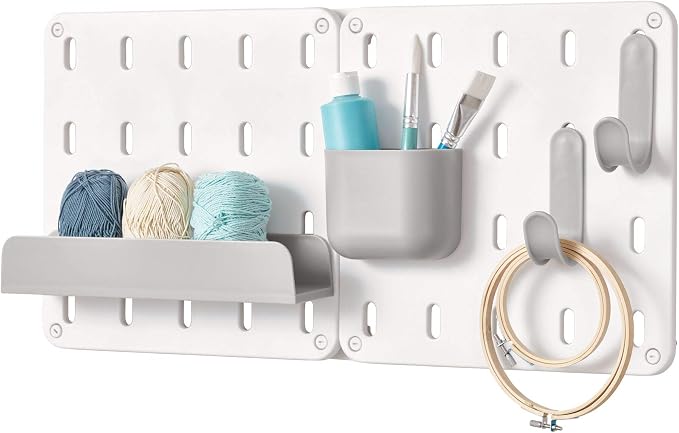 iDesign Cade BPA-Free Plastic Modular Hanging Pegboard Organizer Storage Bin - Image 7