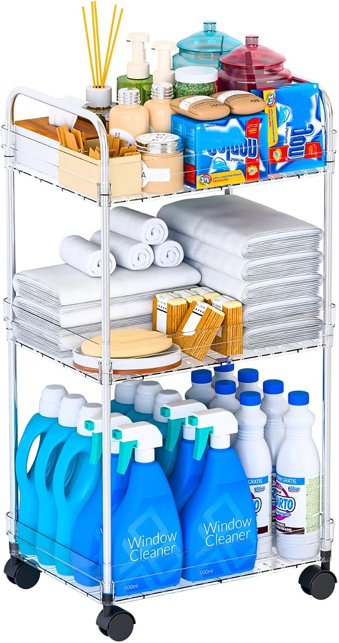 Yieach 3 Tiered Rolling Utility Cart on Wheels - Image 9
