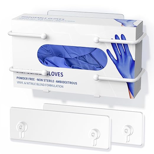 Glove Box Holder, Adhesive Wall-Mounted Metal Dispenser, Tool-Free Organizer by niffgaff