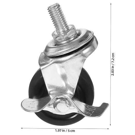 5-Inch Rubber Industrial Stem Caster Wheels - Image 2