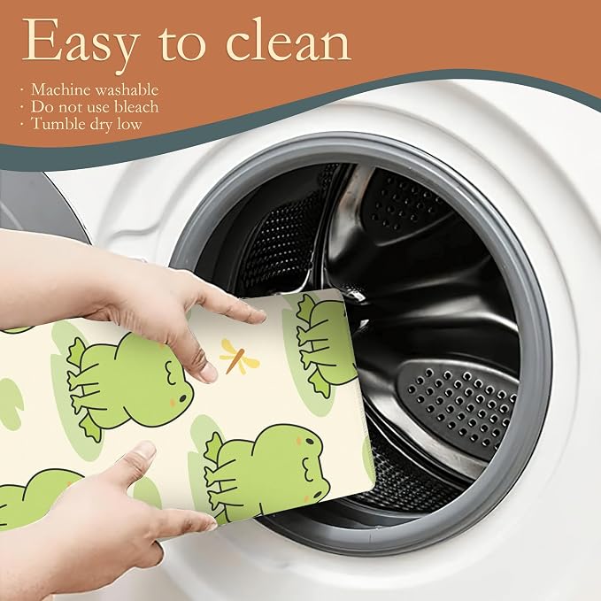 Cute Green Frog Dish Drying Mats 18x24 Inch, Dish Pad Drying Rack Mat - Image 5