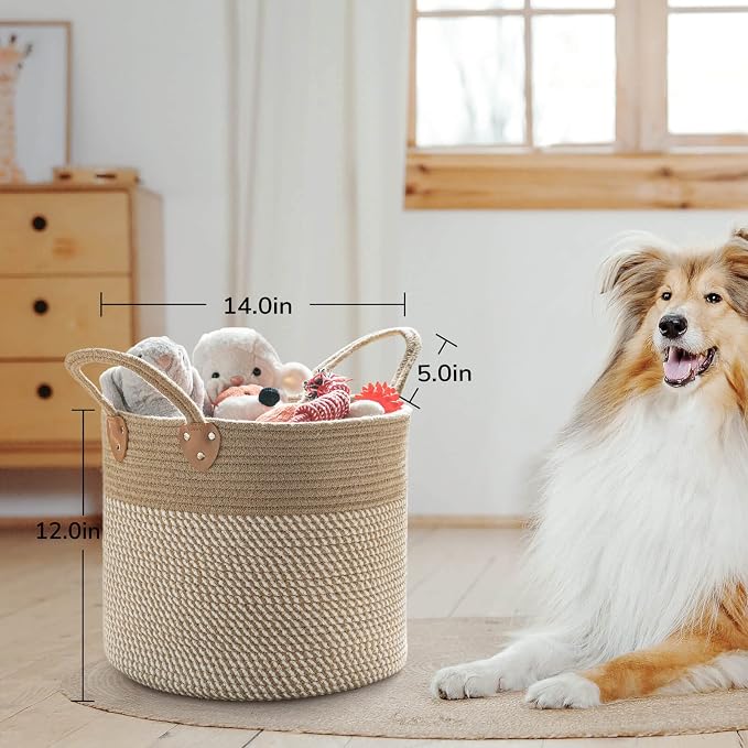 CHICVITA Large Wicker Jute Woven Storage Basket - Image 4