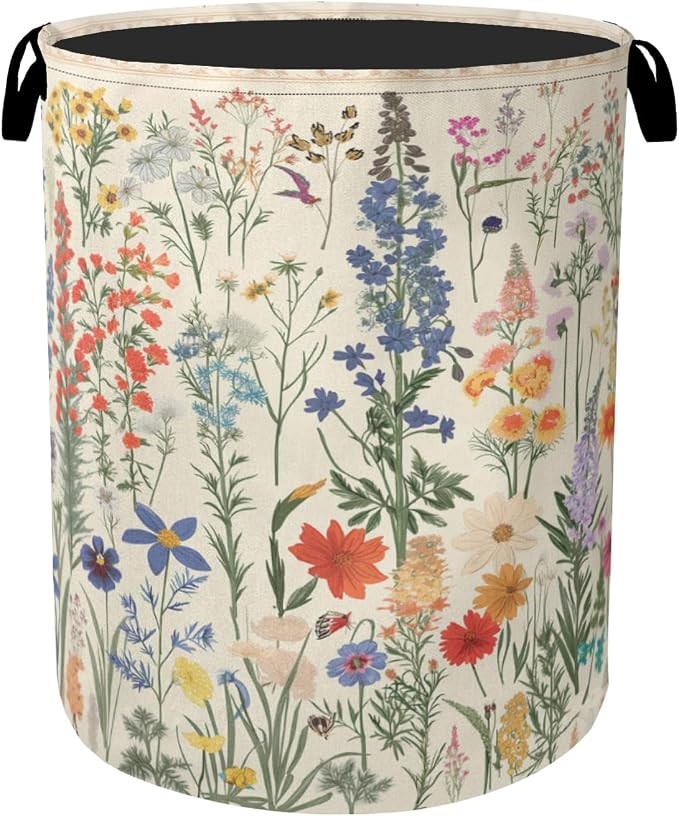 Summer Wild Herbs Large Clothes Hamper Bag by Gearsly