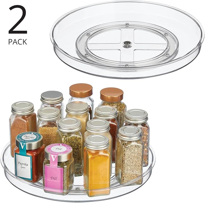 mDesign Lazy Susan Turntable Plastic Spinner - Image 2