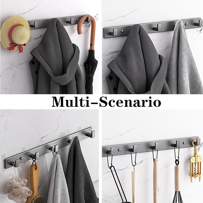Coat Rack, Heavy Duty Stainless Steel 3 Tri Coat Hook Hanger, Wall Mounted Wall - Image 5