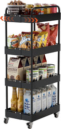 HOTEAGLE 4-Tier Rolling Cart Metal Expandable Utility Carts by HOTEAGLE