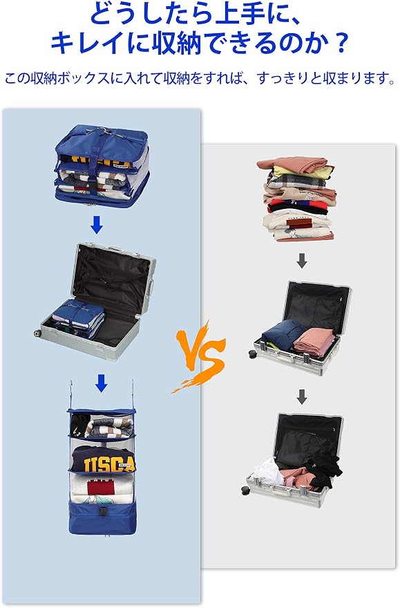 ELEZAY Hanging Packing Cubes Portable Travel Closet Collapsible Compression - Image 2