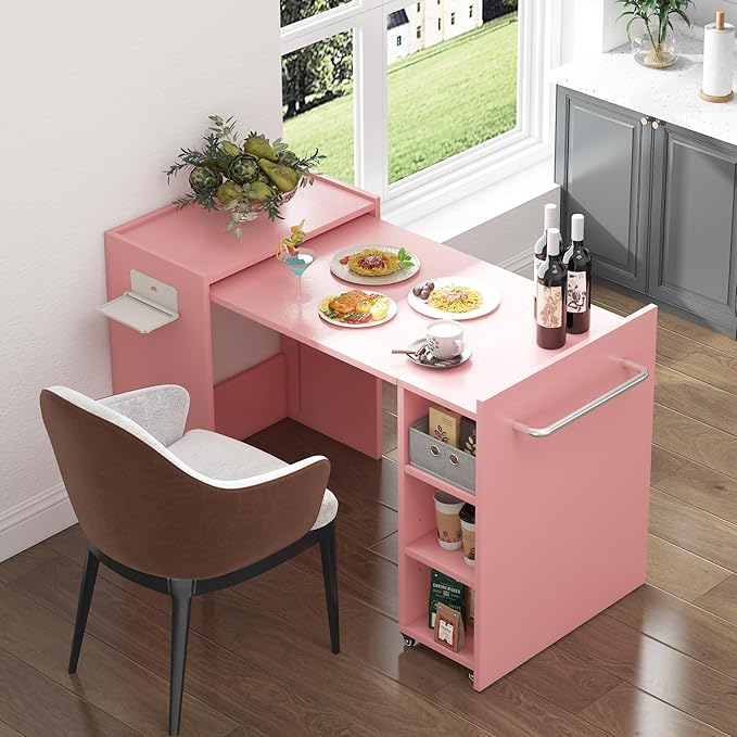 Folding Sewing Table, Wall Mount Sewing Machine Cabinet w/ Storage Shelves & - Image 6