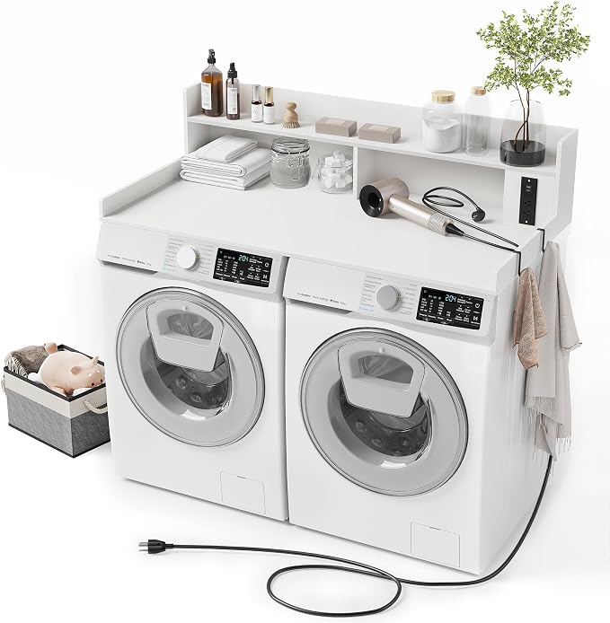 Upgraded 2-Tier Washer and Dryer Countertop by ZYKZYKHOME