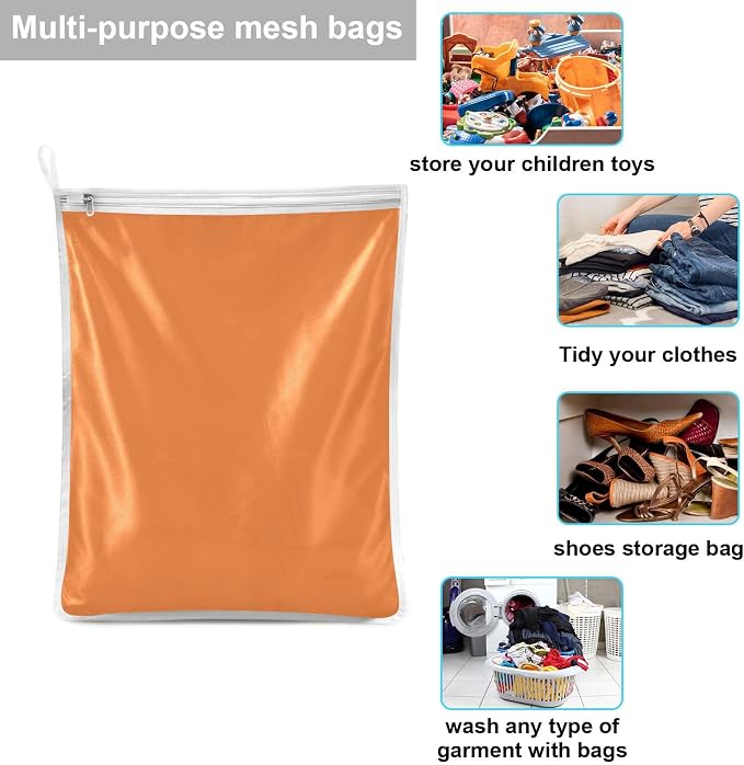 Orange Mesh Laundry Bags Lingerie Bags - Image 5