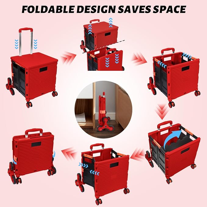 FELICON SELORSS Folding Utility Cart Portable Rolling Crate Handcart - Image 4