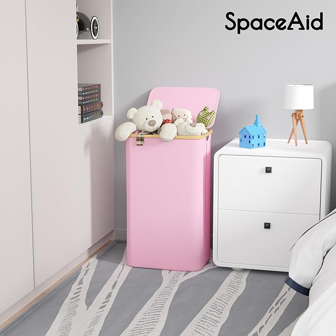 SpaceAid Laundry Hamper with Lid, 110L Large Tall Clothes Basket Bin with - Image 6
