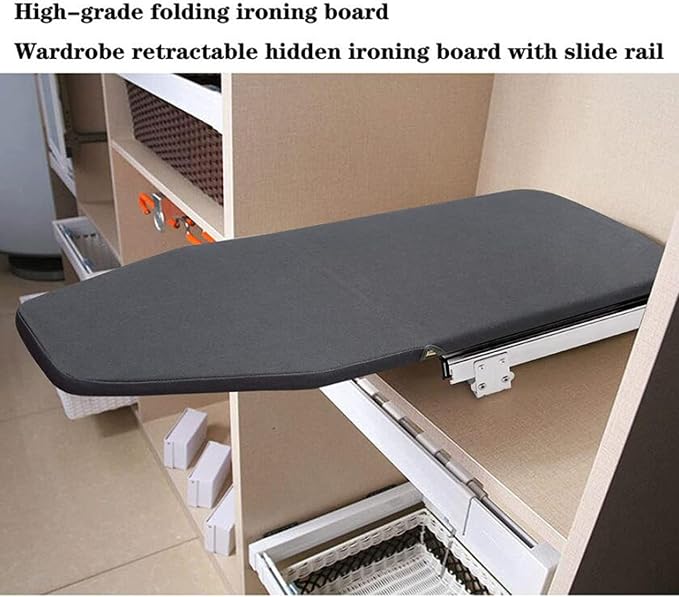 Ironing Board Retractable Pull Out Ironing Board Closet Sliding Out Swivel Iron - Image 2
