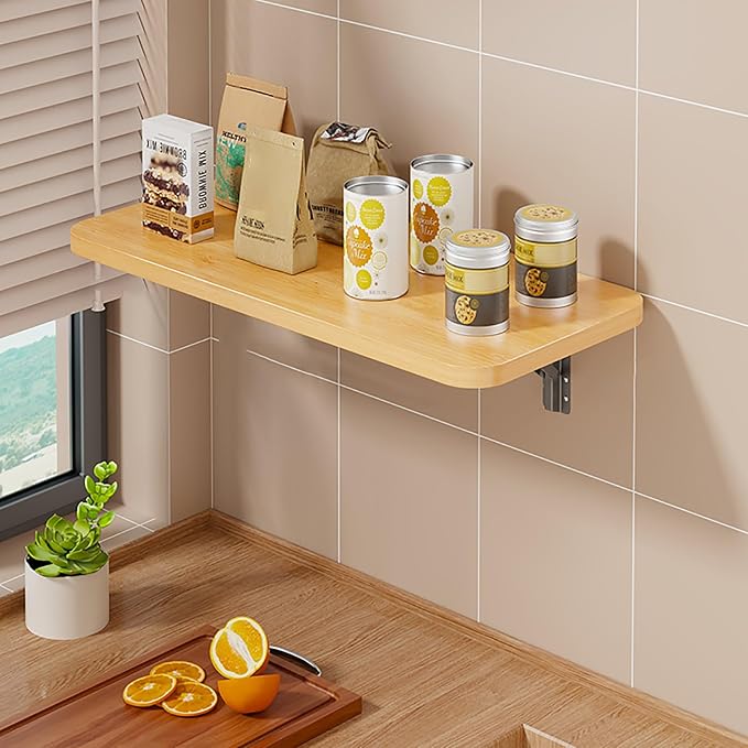 Wall Mounted Folding Table Desk Kitchen Dining Table Floating Foldable Table by Unknown