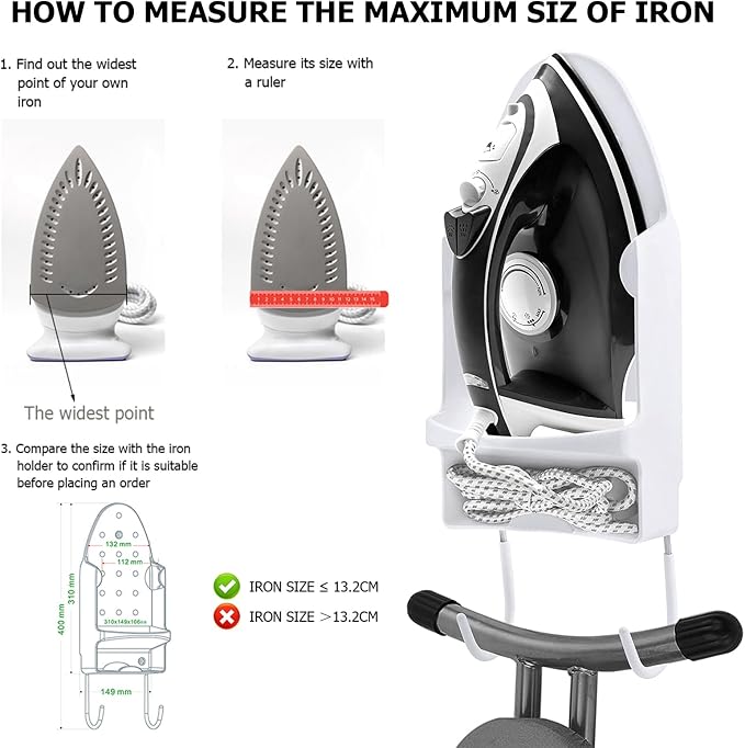 Wall Mounted Ironing Board Rack Electric Iron Holder Household Bathroom Shelf - Image 7