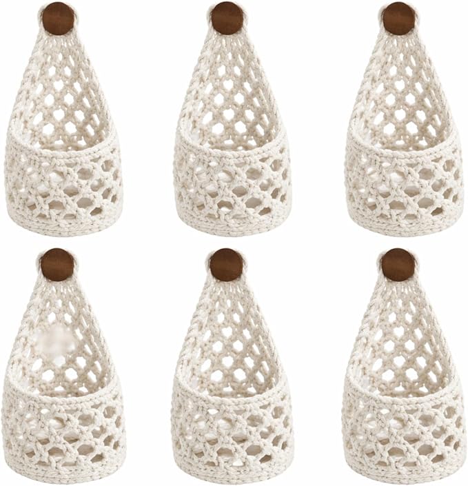 6 Pk Wall Planters for Indoor Macrame Plant Hanger Boho Wall Mounted Flower by Unknown