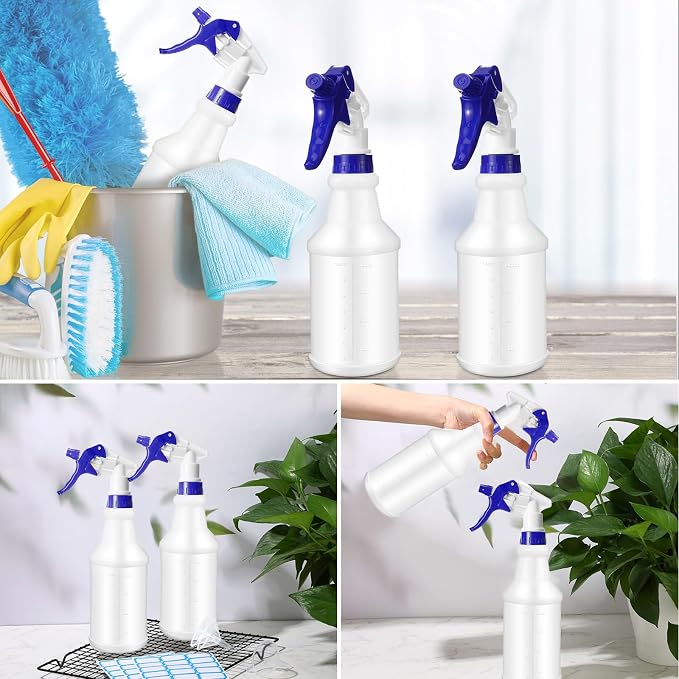 Zubebe 24 Pack 32 oz Plastic Spray Bottle Bulk Empty Leakproof Heavy Duty Spray - Image 5
